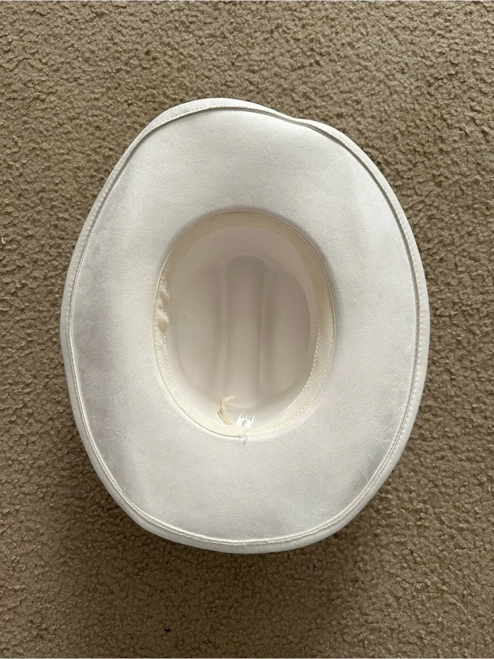 H&M White Felt Hat with Silver Accents
